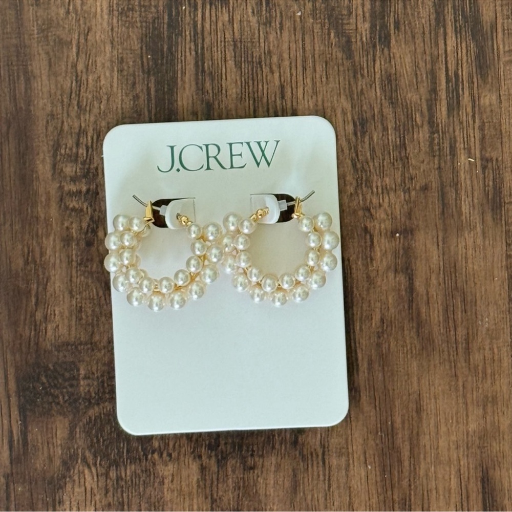 J.crew layered mini - pearl hoop earring